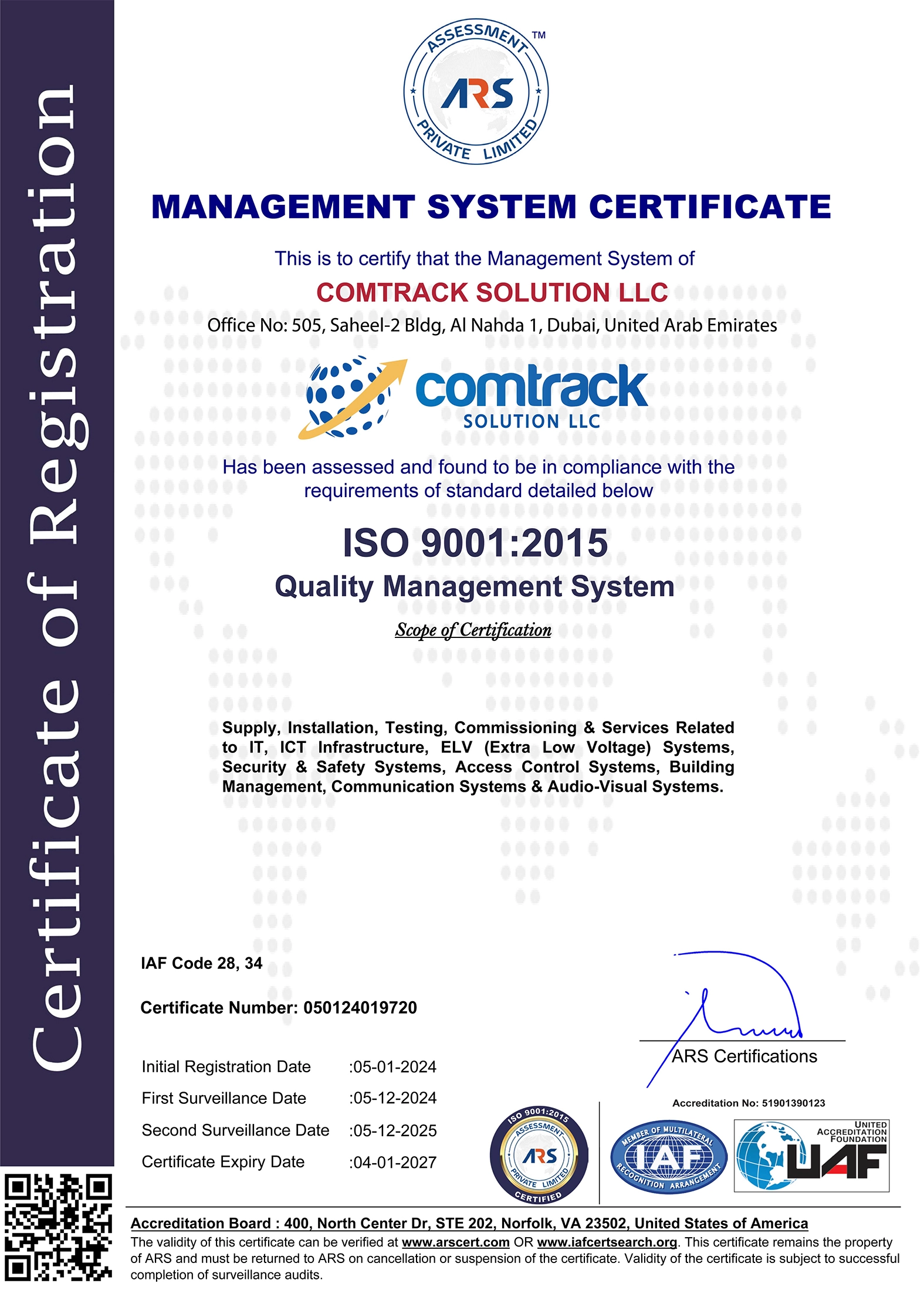 ISO 9001:2015 Certificate